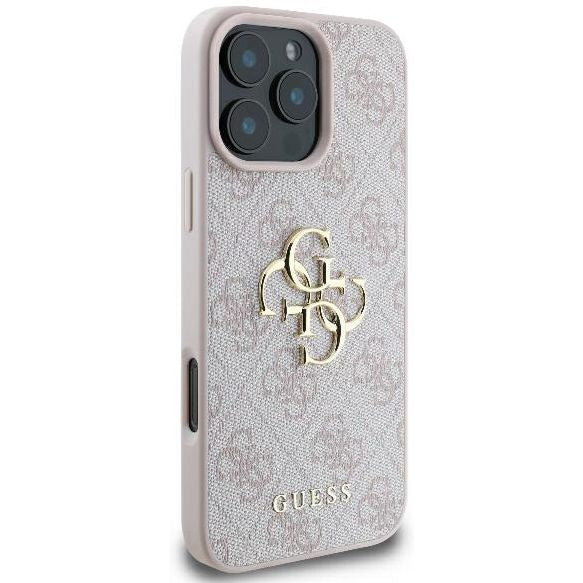 Handyhülle für iPhone 16 Pro Max, Guess Hardcase 4G Big Metal Logo, Rosa