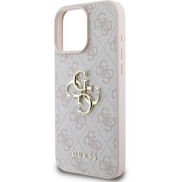 Handyhülle für iPhone 16 Pro Max, Guess Hardcase 4G Big Metal Logo, Rosa