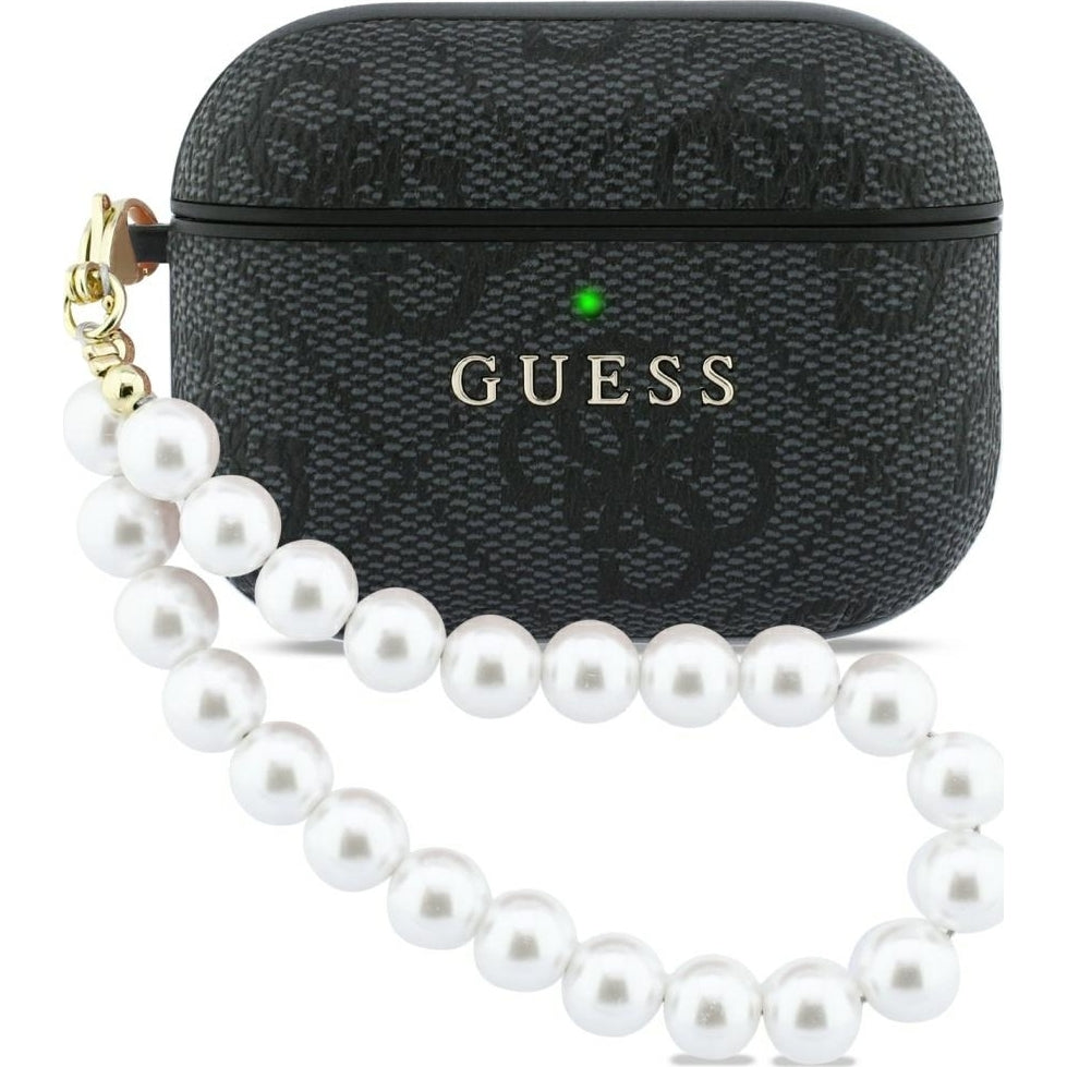 Schutzhülle Guess 4G Pearl Strap Case für AirPods Pro 3, Schwarz