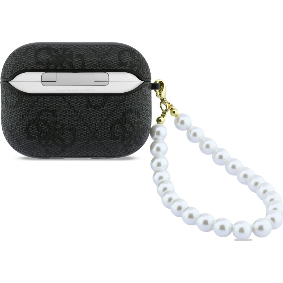 Schutzhülle Guess 4G Pearl Strap Case für AirPods Pro 3, Schwarz