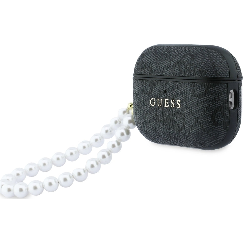 Schutzhülle Guess 4G Pearl Strap Case für AirPods Pro 3, Schwarz
