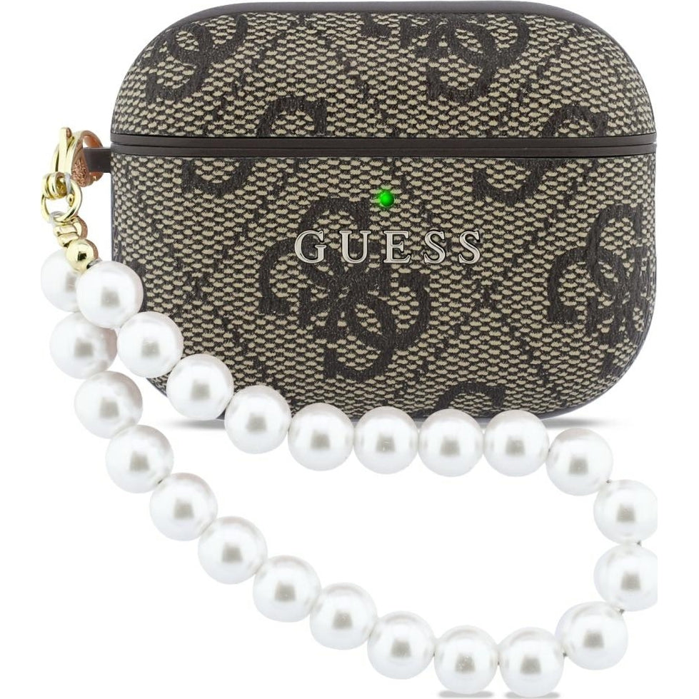 Schutzhülle Guess 4G Pearl Strap Case für AirPods Pro 3, Braun