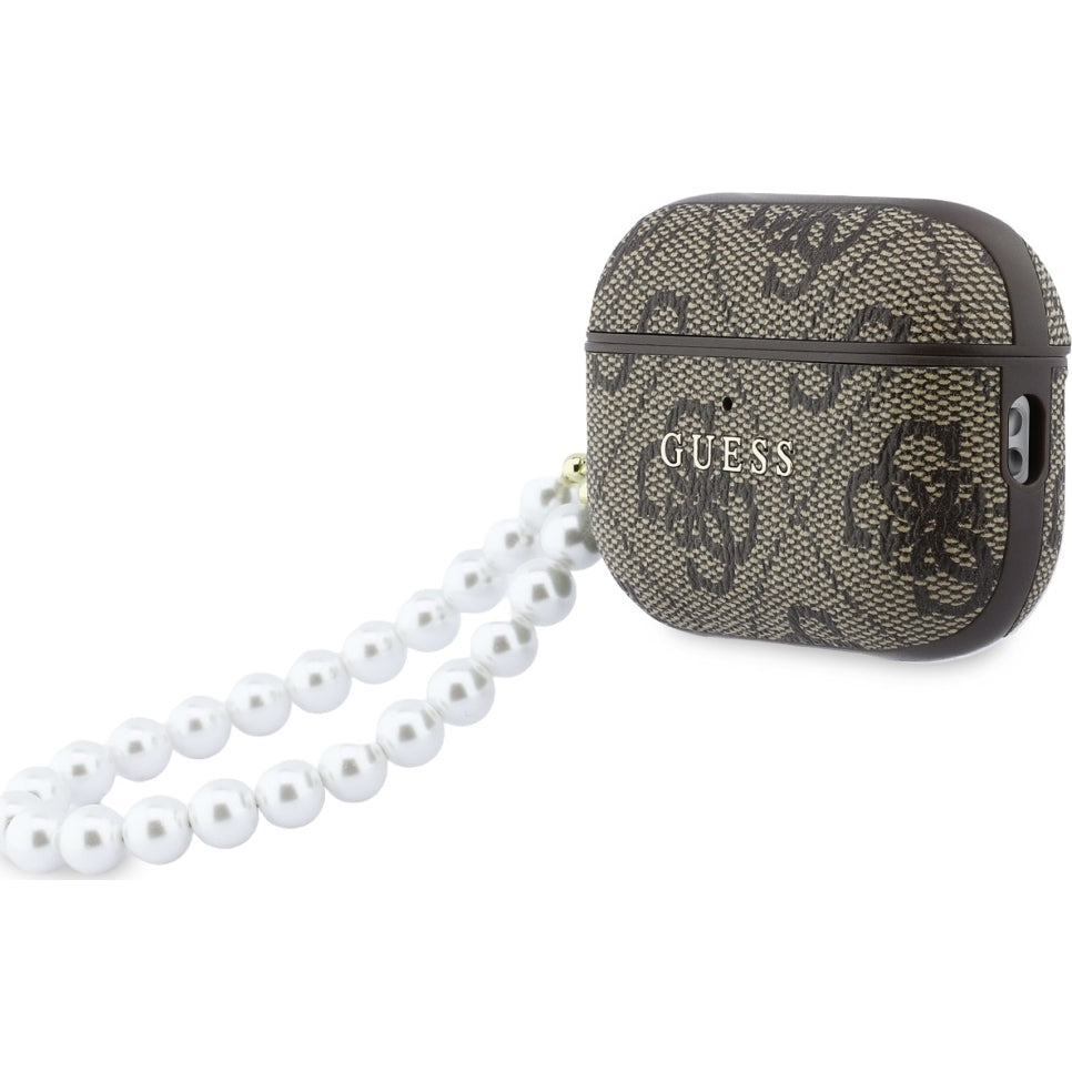Schutzhülle Guess 4G Pearl Strap Case für AirPods Pro 3, Braun