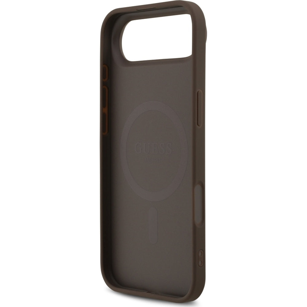 Handyhülle für iPhone Air, Guess Hardcase 4G Printed Stripes mit MagSafe, Braun