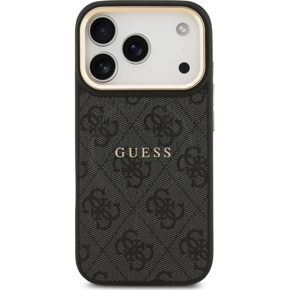 Handyhülle für iPhone 17 Pro, Guess Hardcase 4G Classic MagSafe, Schwarz