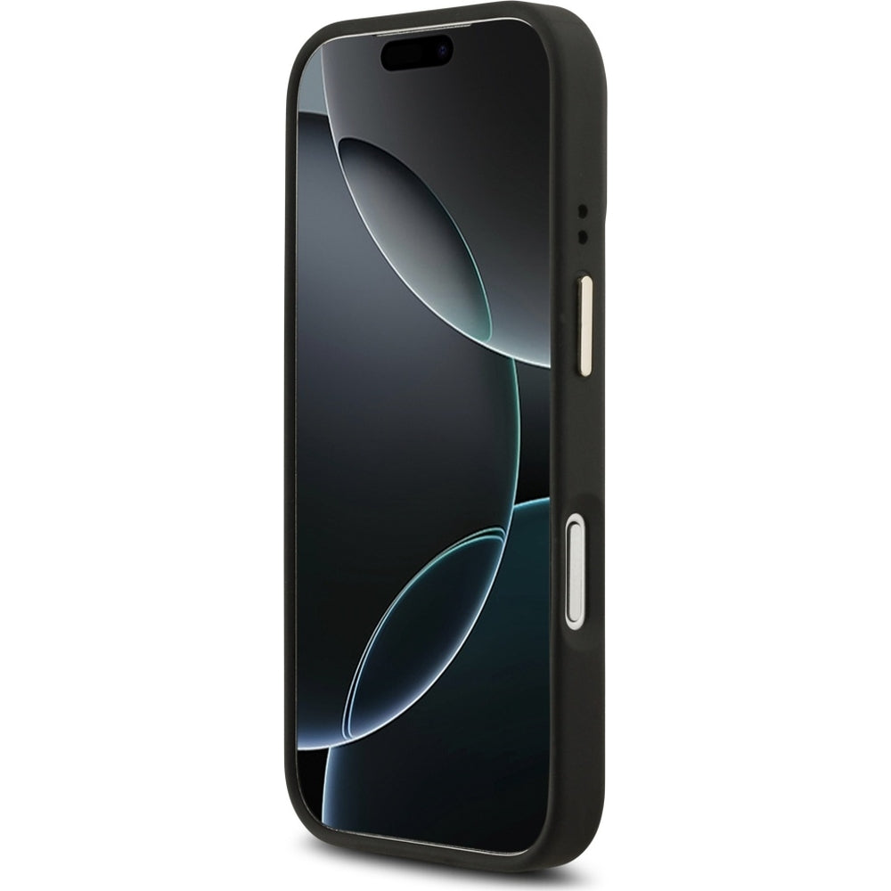 Handyhülle für iPhone 17 Pro, Guess Hardcase 4G Classic MagSafe, Schwarz