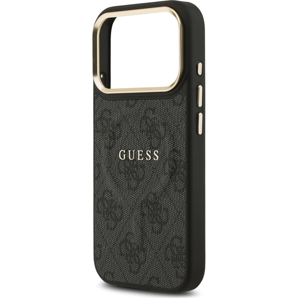 Handyhülle für iPhone 17 Pro, Guess Hardcase 4G Classic MagSafe, Schwarz