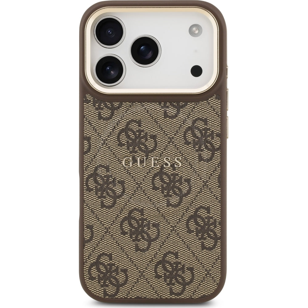 Handyhülle für iPhone 17 Pro, Guess Hardcase 4G Classic MagSafe, Braun