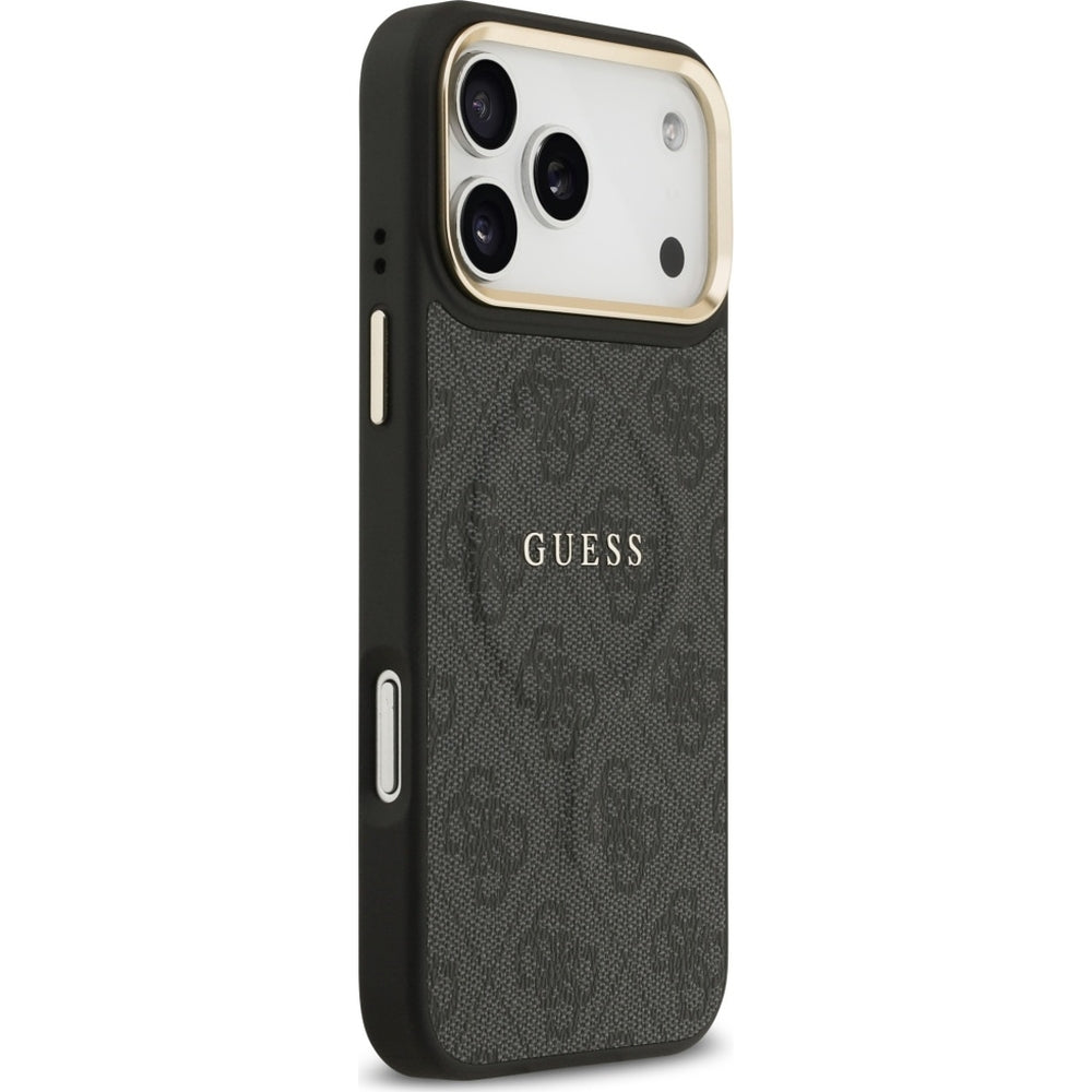 Handyhülle für iPhone 17 Pro Max, Guess Hardcase 4G Classic MagSafe, Schwarz