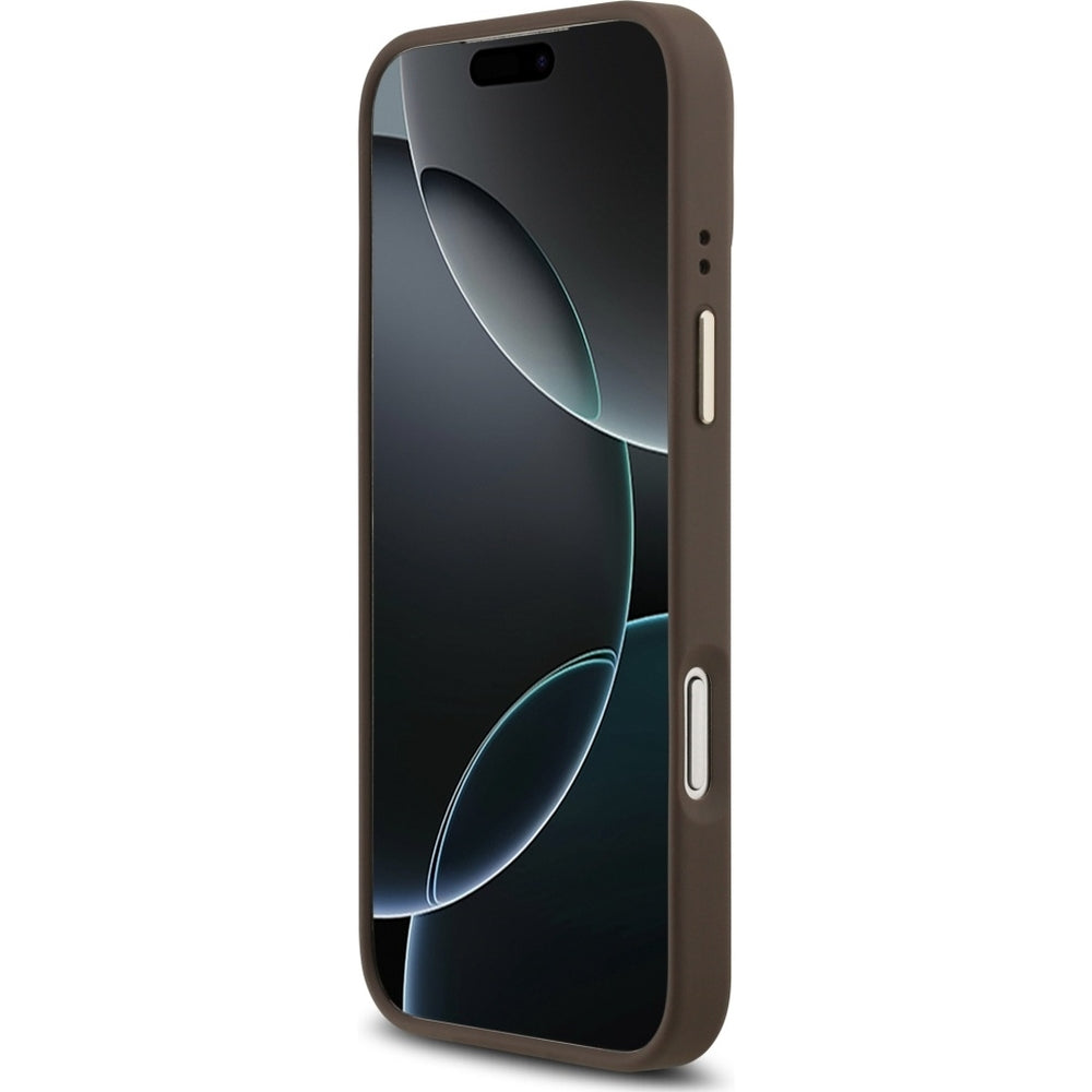 Handyhülle für iPhone 17 Pro Max, Guess Hardcase 4G Classic MagSafe, Braun