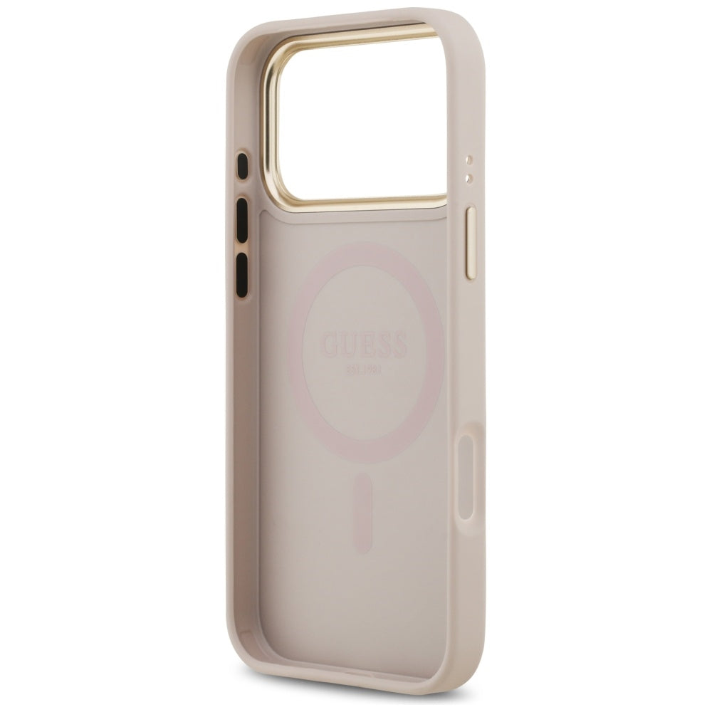 Handyhülle für iPhone 17 Pro Max, Guess Hardcase 4G Classic MagSafe, Rosa