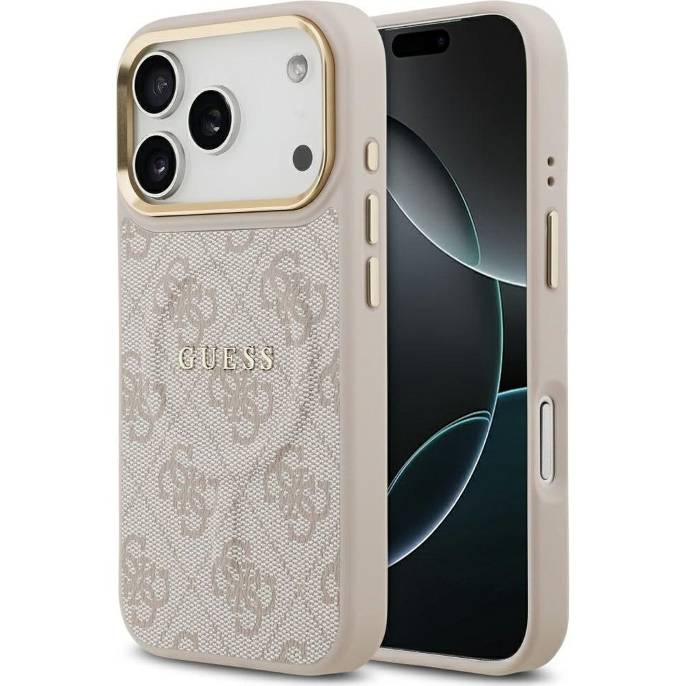 Handyhülle für iPhone 17 Pro, Guess Hardcase 4G Classic MagSafe, Rosa