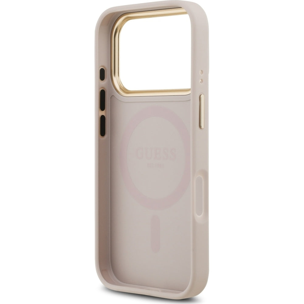 Handyhülle für iPhone 17 Pro, Guess Hardcase 4G Classic MagSafe, Rosa