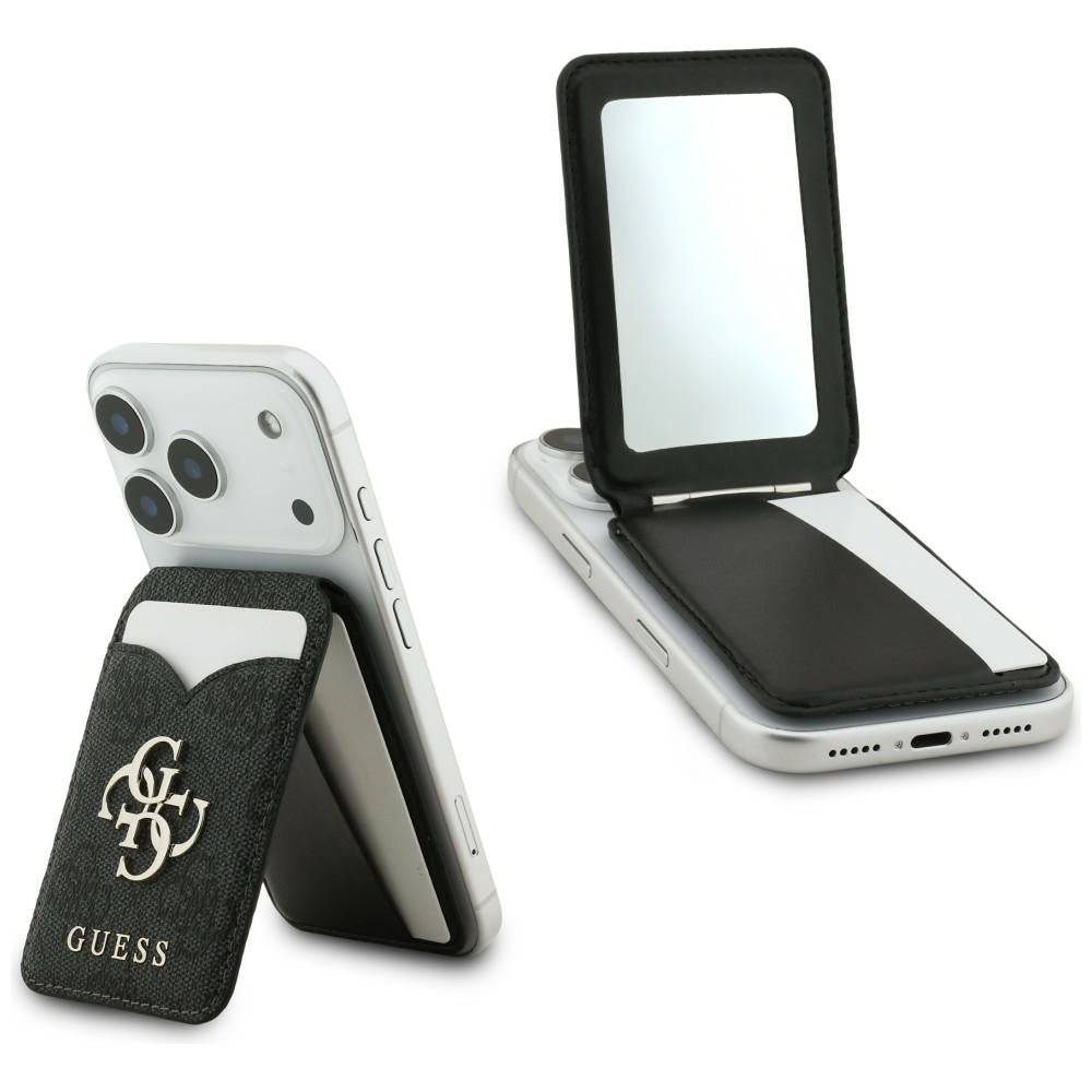 Kartenetui mit Spiegel Guess Stand and Mirror MagSafe, Schwarz