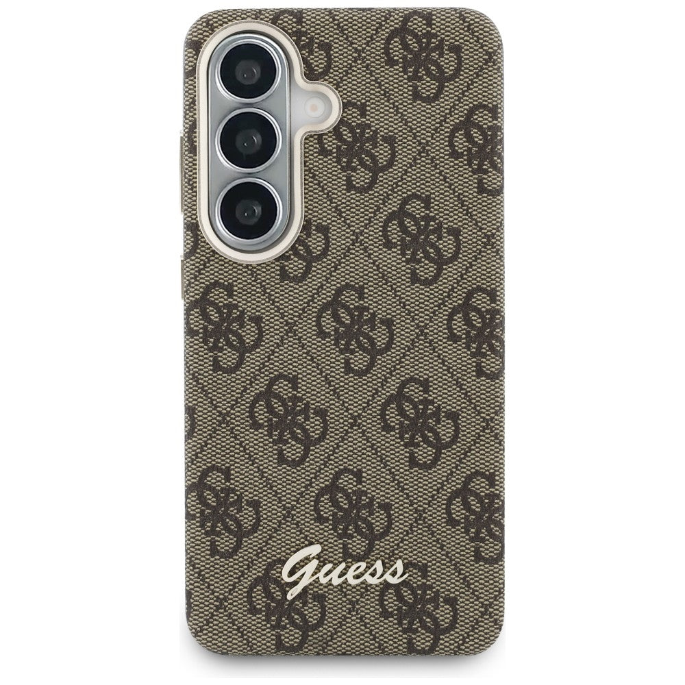 Handyhülle für Galaxy S26, Guess Saffiano Classic Logo MagSafe, Braun mit Classic Logo Guess