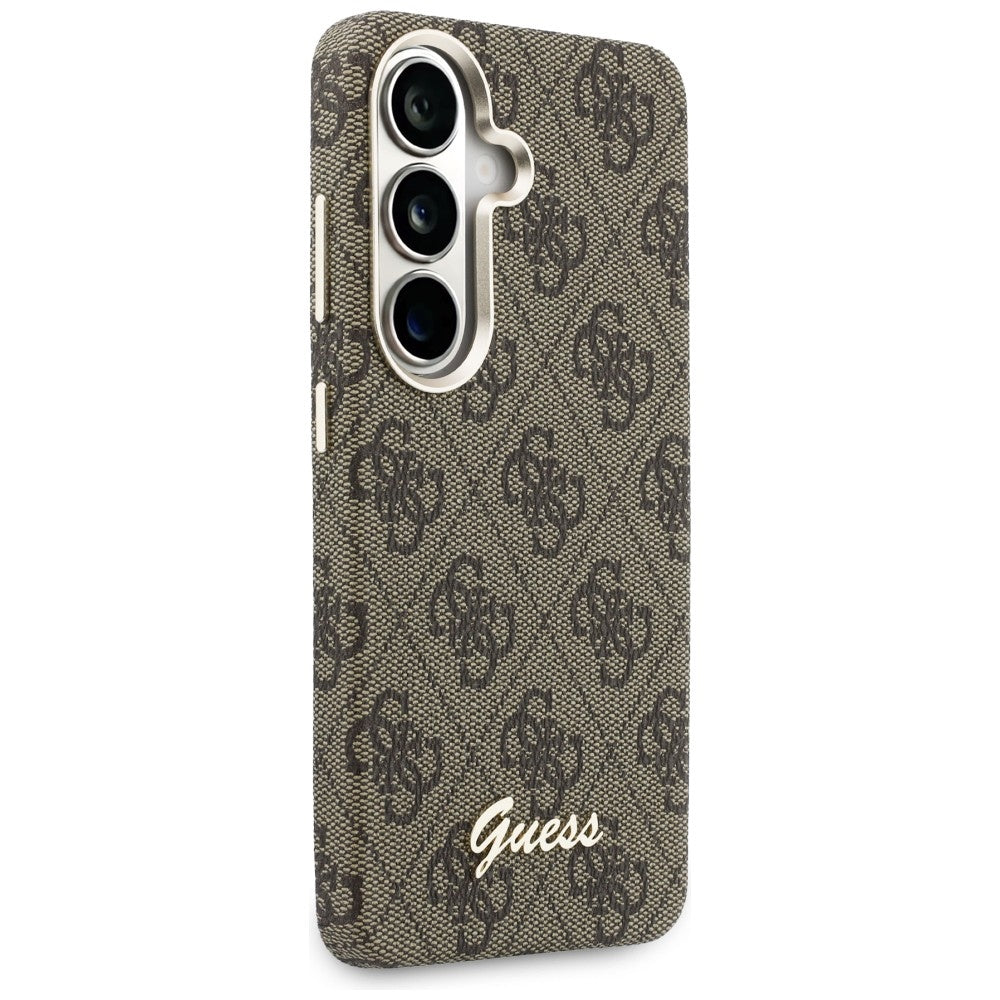 Handyhülle für Galaxy S26, Guess Saffiano Classic Logo MagSafe, Braun mit Classic Logo Guess
