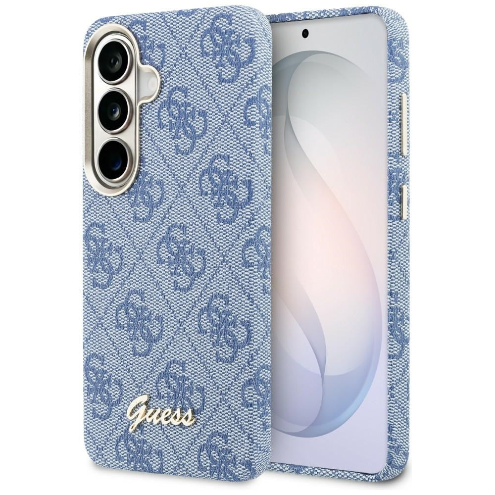 Handyhülle für Galaxy S26, Guess Saffiano Classic Logo MagSafe, Blau mit Classic Logo Guess