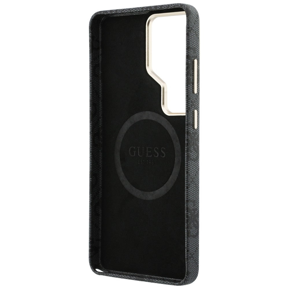 Handyhülle für Galaxy S26 Ultra, Guess Saffiano Classic Logo MagSafe, Schwarz mit Classic Logo Guess