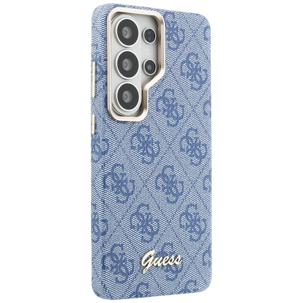 Handyhülle für Galaxy S26 Ultra, Guess Saffiano Classic Logo MagSafe, Blau mit Classic Logo Guess