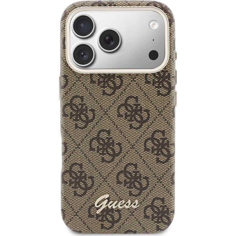 Handyhülle für iPhone 17 Pro Max, Guess Script 4G Logo für MagSafe , Braun