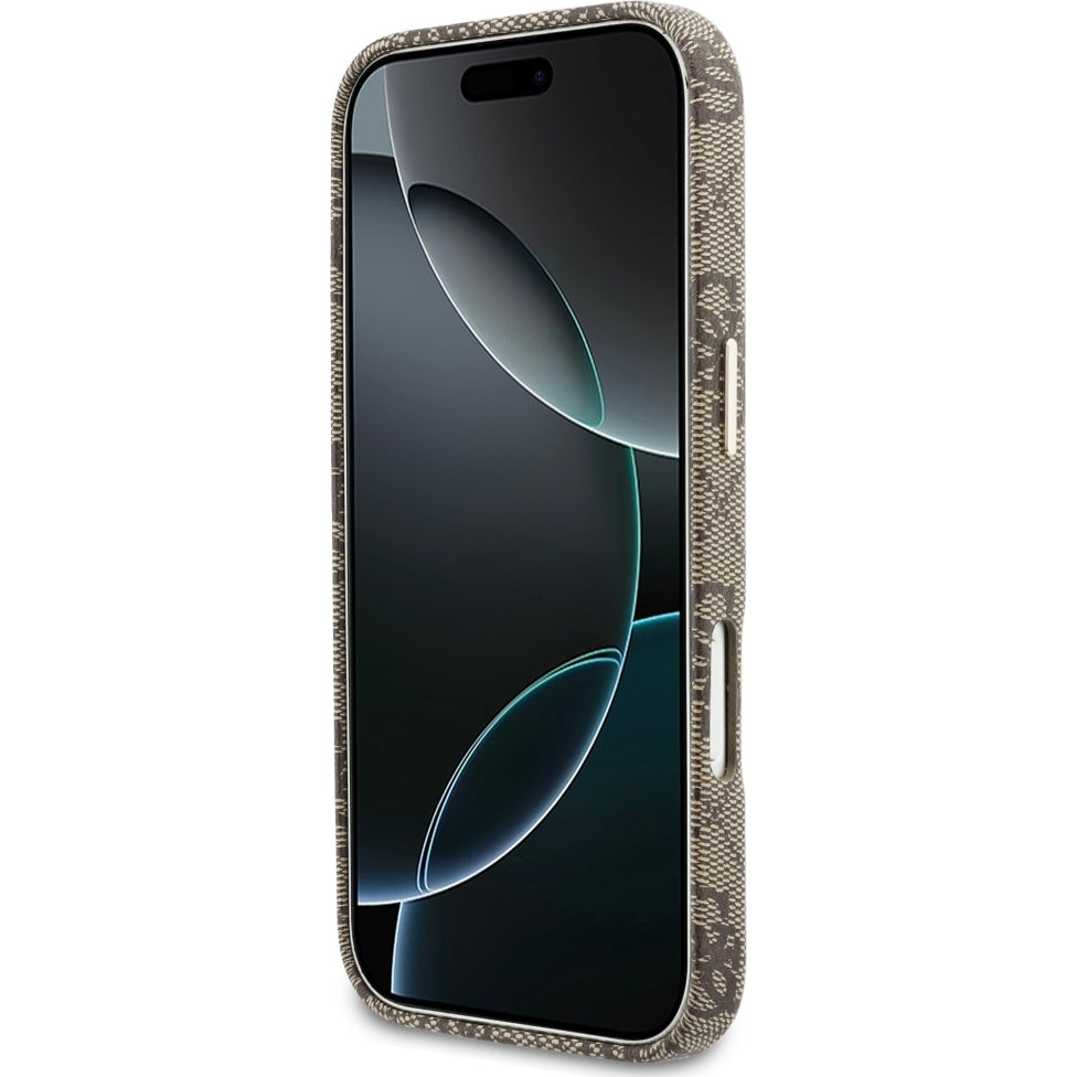 Handyhülle für iPhone 17 Pro Max, Guess Script 4G Logo für MagSafe , Braun