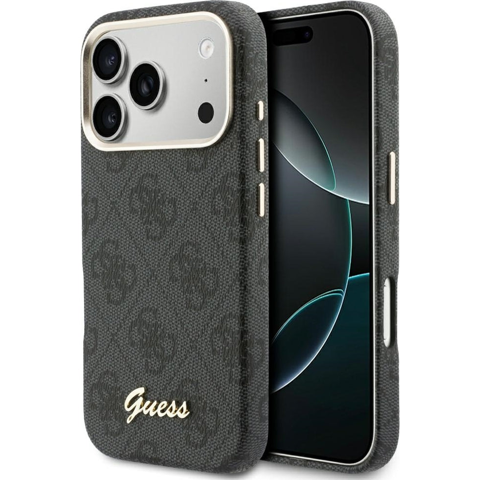 Handyhülle für iPhone 17 Pro Max, Guess Script 4G Logo für MagSafe , Schwarz