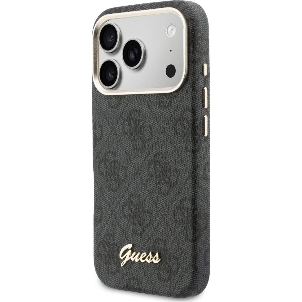 Handyhülle für iPhone 17 Pro Max, Guess Script 4G Logo für MagSafe , Schwarz