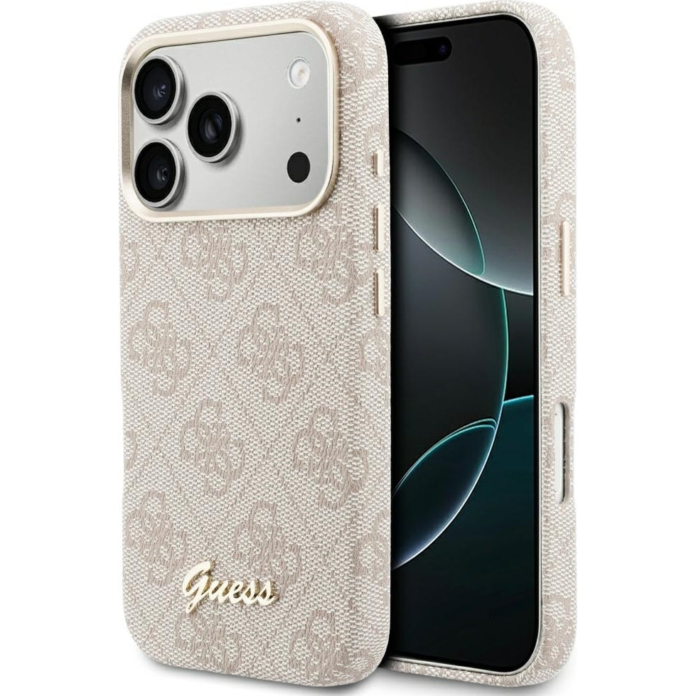 Handyhülle für iPhone 17 Pro Max, Guess Script 4G Logo für MagSafe , Rosa