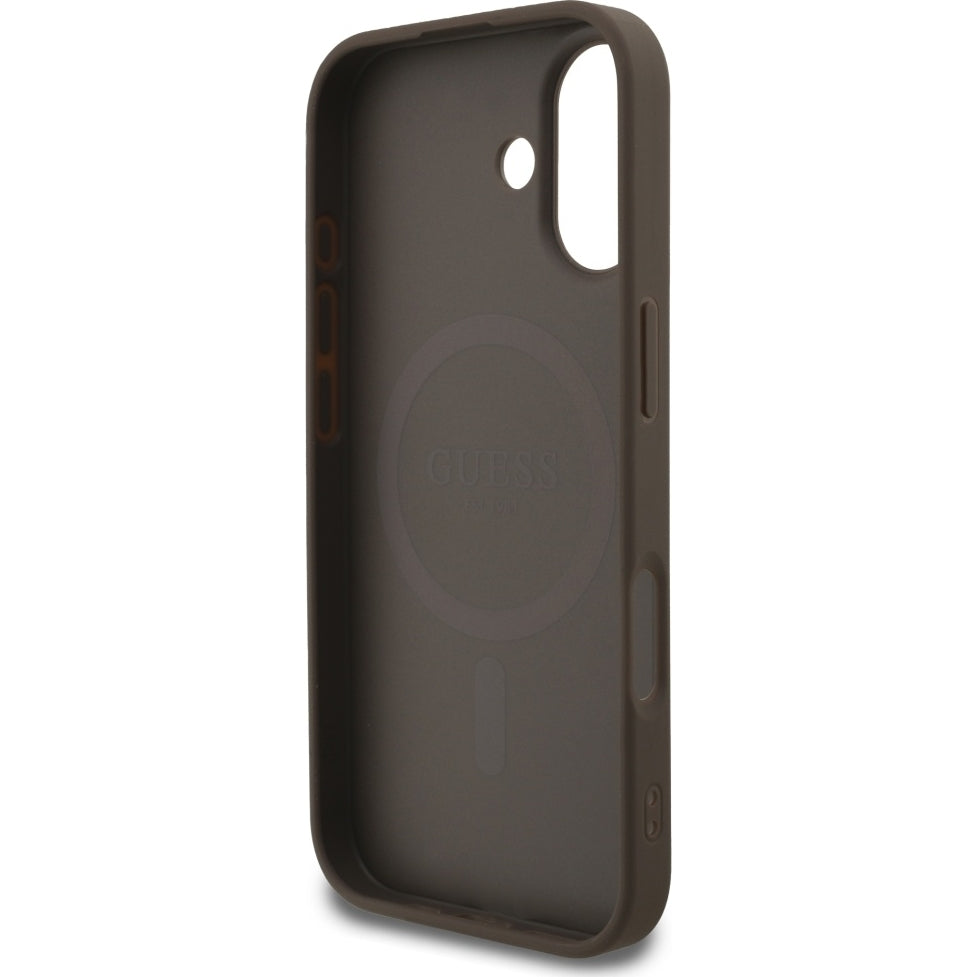 Handyhülle für iPhone 17, Guess Hardcase 4G Small 4G and Classic mit MagSafe, Braun