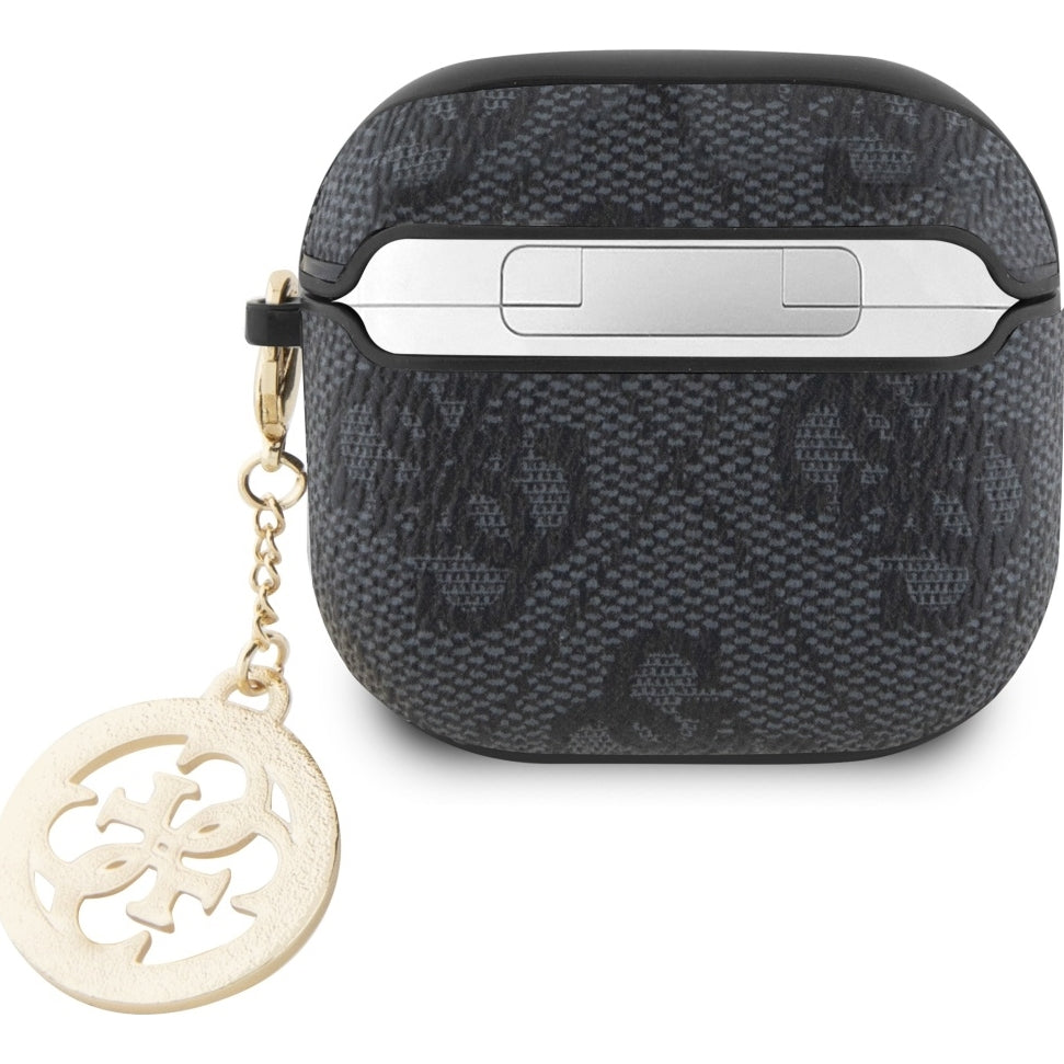 Schutzhülle Guess Strass 4G Charm Case für AirPods 4, Schwarz