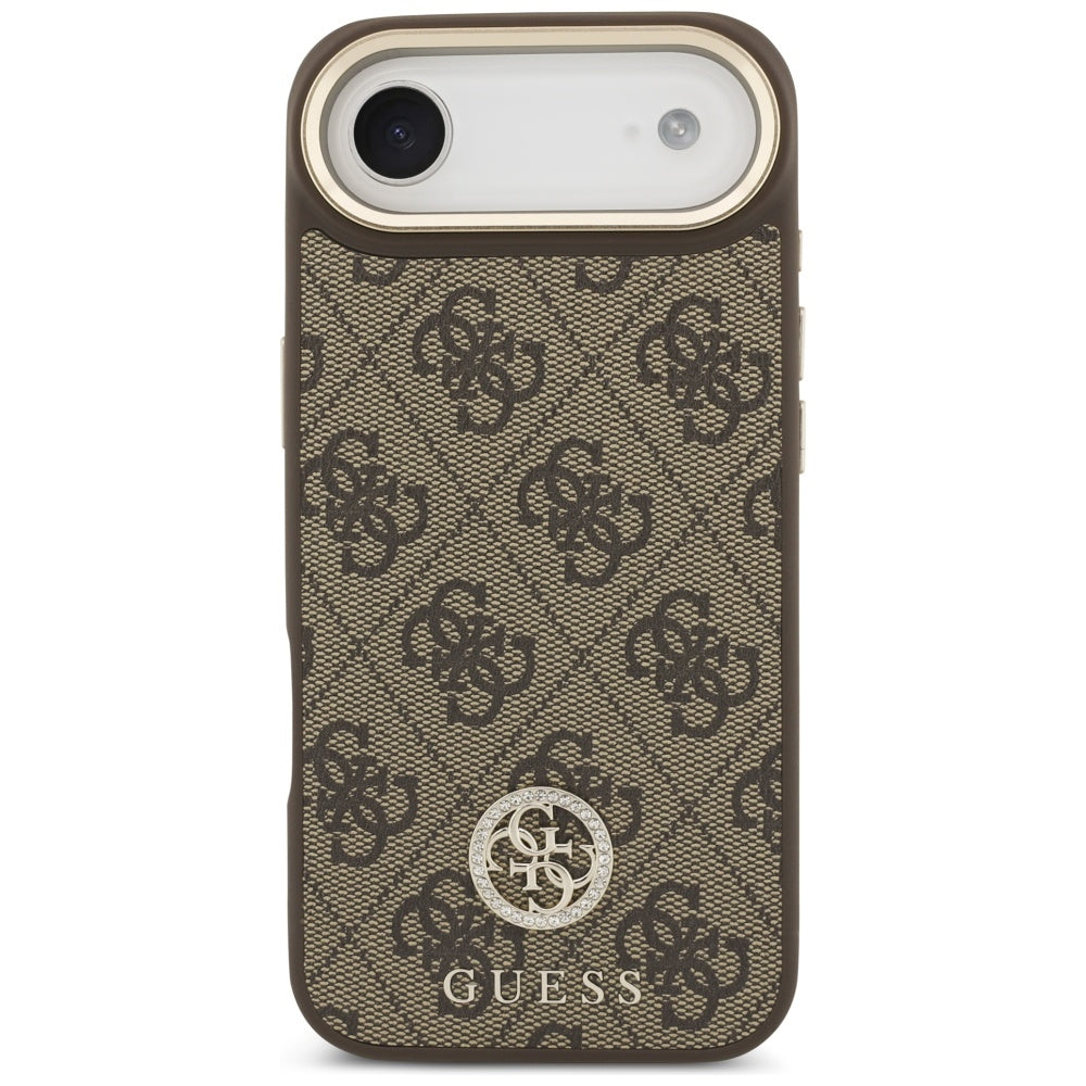 Handyhülle für iPhone Air, Guess 4G Strass Logo. mit MagSafe, Braun