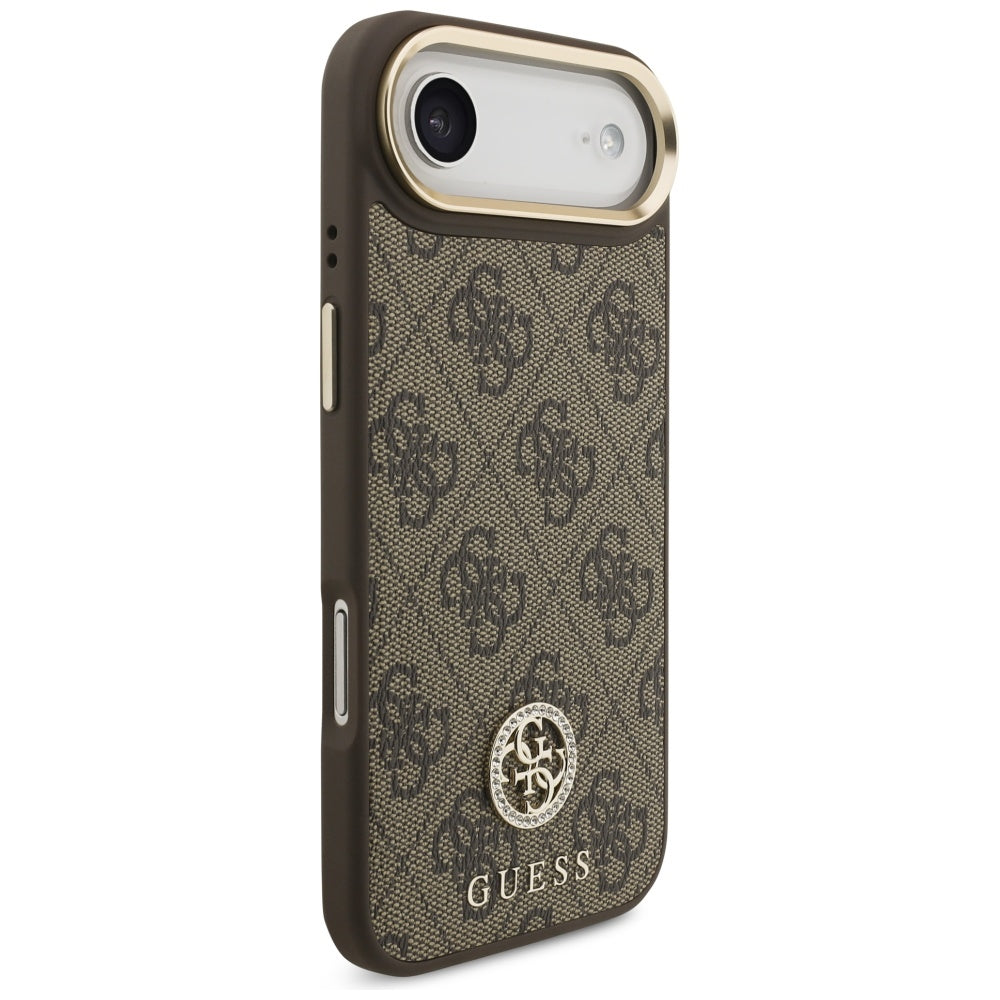 Handyhülle für iPhone Air, Guess 4G Strass Logo. mit MagSafe, Braun