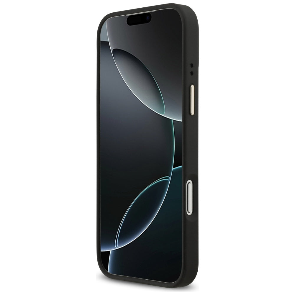 Handyhülle für iPhone 17 Pro Max, Guess 4G Strass Logo. mit MagSafe, Schwarz