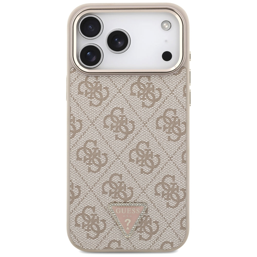 Handyhülle für iPhone 18 Pro Max / 17 Pro Max, Guess 4G Triangle Logo mit MagSafe, Rosa