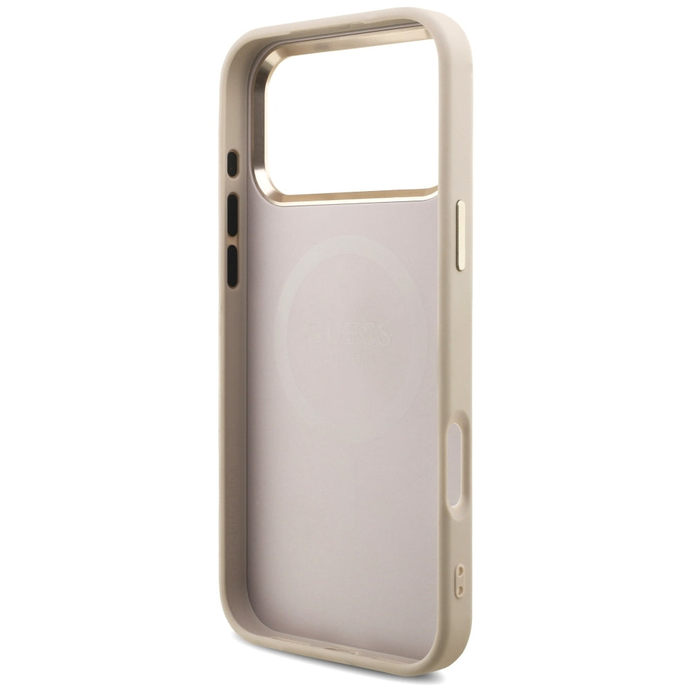 Handyhülle für iPhone 18 Pro Max / 17 Pro Max, Guess 4G Triangle Logo mit MagSafe, Rosa