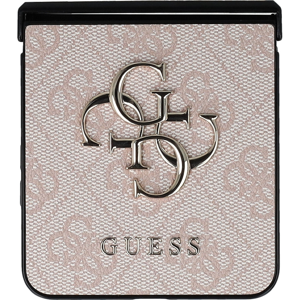 Handyhülle für Galaxy Z Flip7, Guess Hardcase 4G Big 4G Classic Logo, Rosa mit Goldenen Elementen
