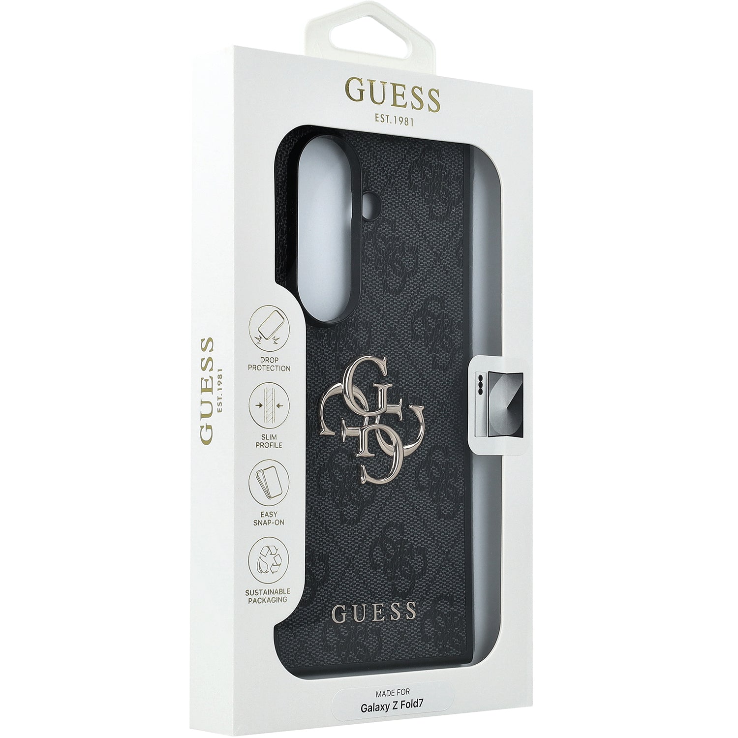Handyhülle für Galaxy Z Fold7, Guess Hardcase 4G Big Metal Logo, Schwarz