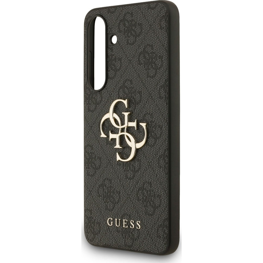 Handyhülle für Galaxy S25 FE, Guess Hardcase 4G Big 4G Classic Logo, Schwarz mit Goldenen Elementen