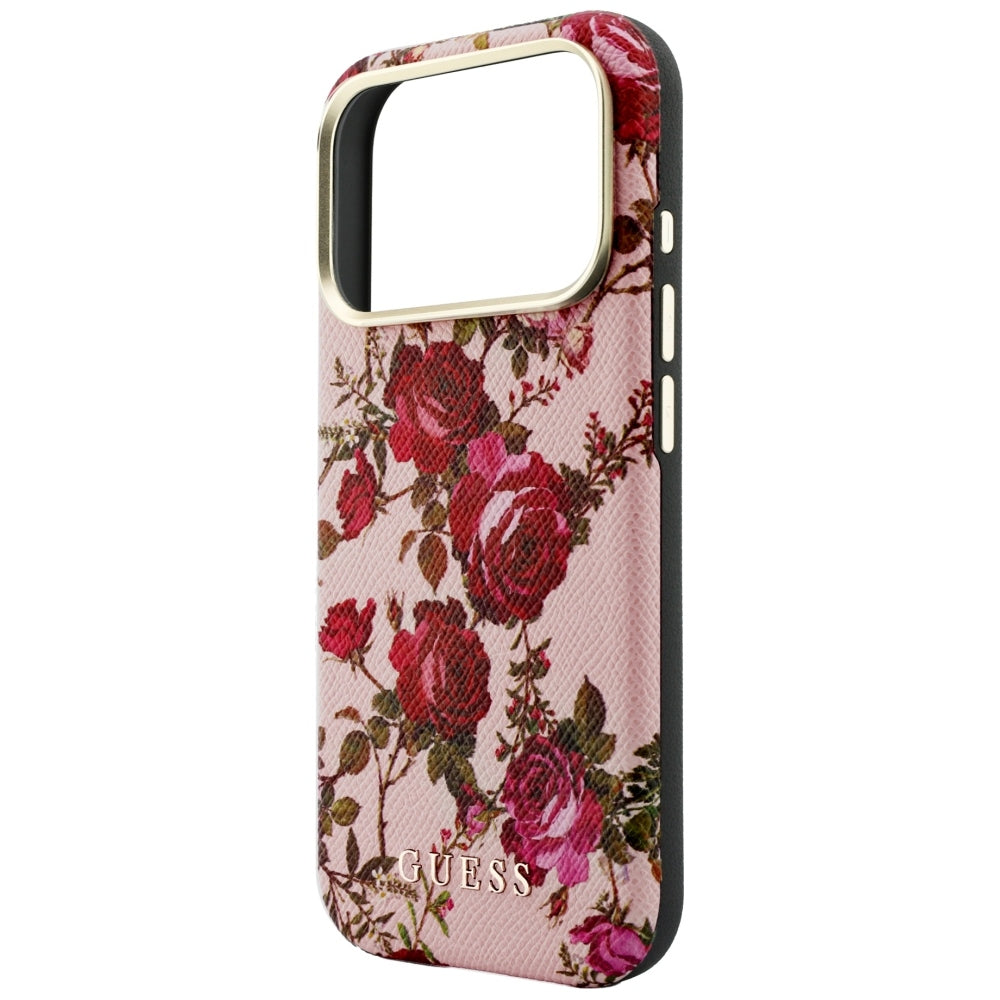 Guess Handyhülle Blossom Roses Print MagSafe für iPhone 18 Pro / 17 Pro, Rosa mit Blumenmotiv (6/8)