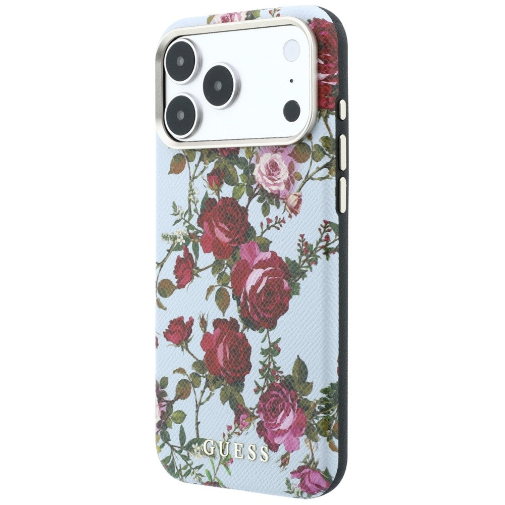 Guess Handyhülle Blossom Roses Print MagSafe für iPhone 18 Pro Max / 17 Pro Max, Blau mit Blumenmotiv (2/8)
