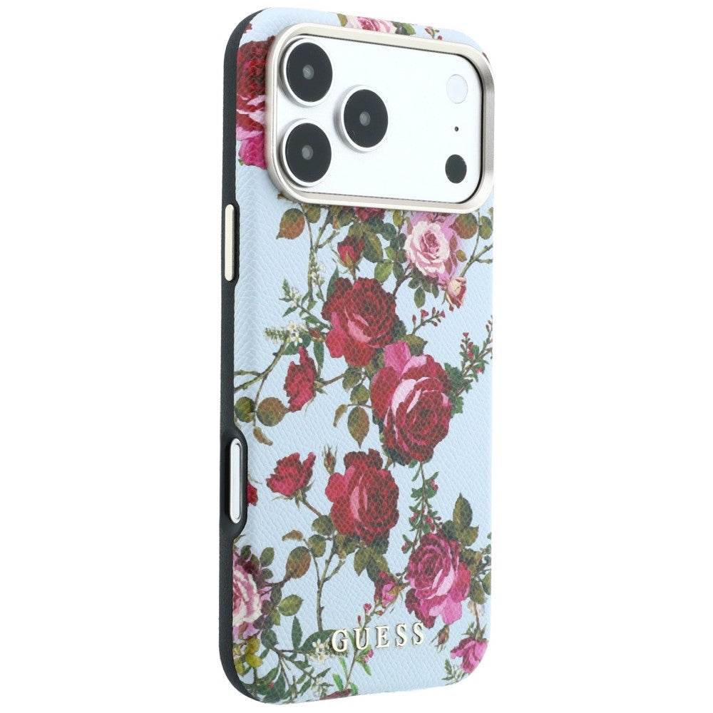 Guess Handyhülle Blossom Roses Print MagSafe für iPhone 18 Pro Max / 17 Pro Max, Blau mit Blumenmotiv (4/8)