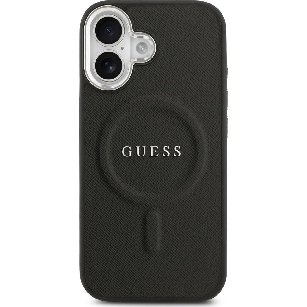 Handyhülle für iPhone 17, Guess Hardcase Classic Logo mit MagSafe, Schwarz