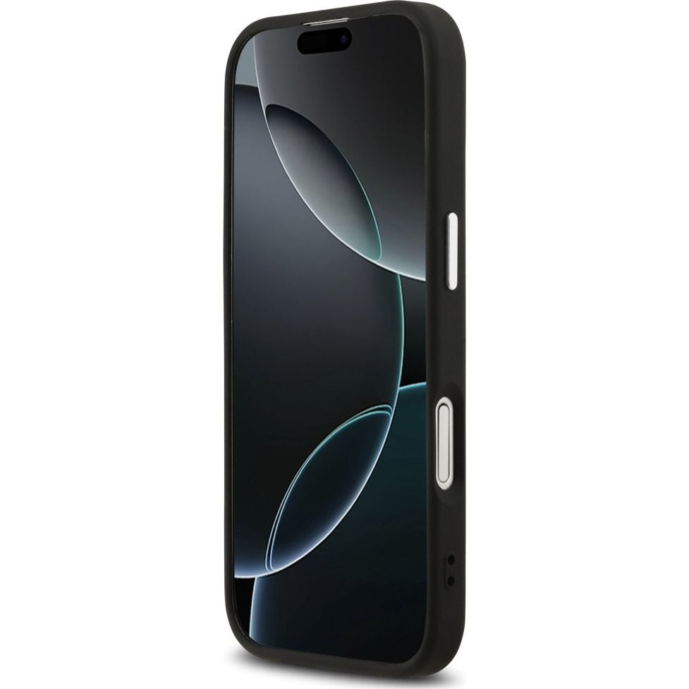 Handyhülle für iPhone 17, Guess Hardcase Classic Logo mit MagSafe, Schwarz