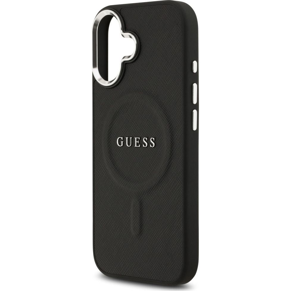 Handyhülle für iPhone 17, Guess Hardcase Classic Logo mit MagSafe, Schwarz