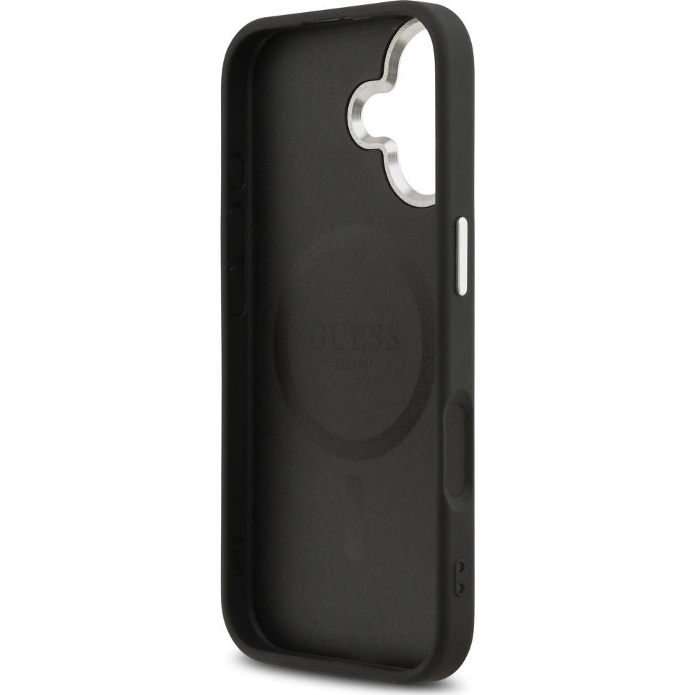 Handyhülle für iPhone 17, Guess Hardcase Classic Logo mit MagSafe, Schwarz
