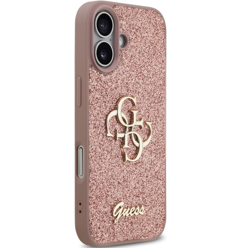 Handyhülle für iPhone 17, Guess Fixed Glitter Big 4G, Rosa-Glitter