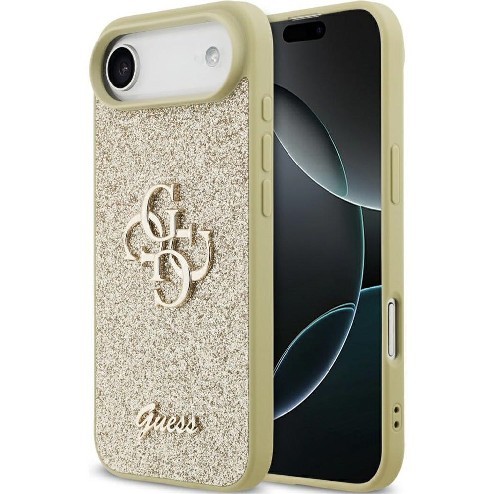 Handyhülle für iPhone Air, Guess Fixed Glitter Big 4G, Gold-Glitter