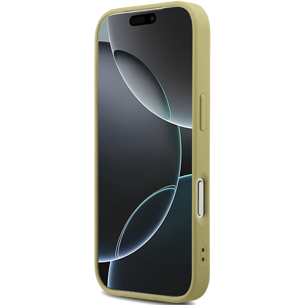 Handyhülle für iPhone 17 Pro, Guess Fixed Glitter Big 4G, Gold-Glitter