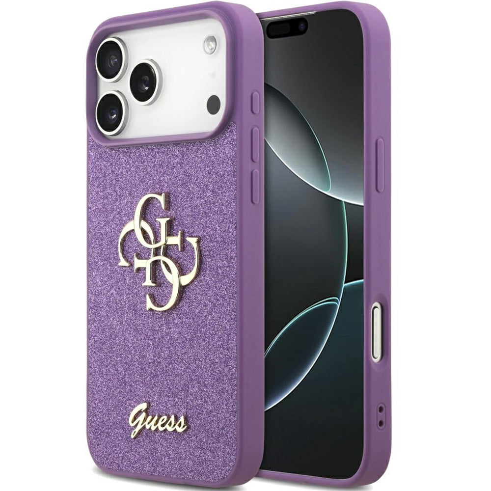 Handyhülle für iPhone 17 Pro Max, Guess Fixed Glitter Big 4G, Violett -Glitter