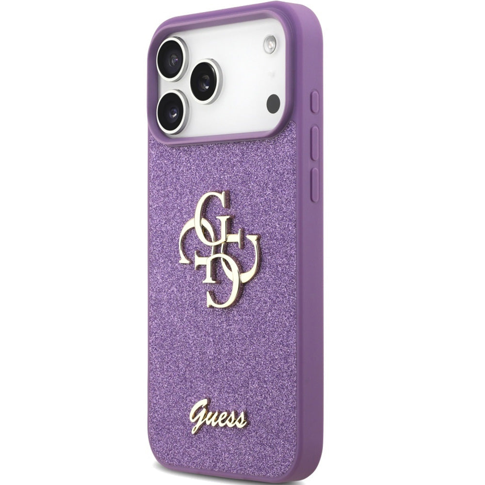 Handyhülle für iPhone 17 Pro Max, Guess Fixed Glitter Big 4G, Violett -Glitter